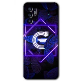Oppo Reno 6 Dark Neon Yaprak G Harfi Baskılı Uyumlu Silikon Kılıf