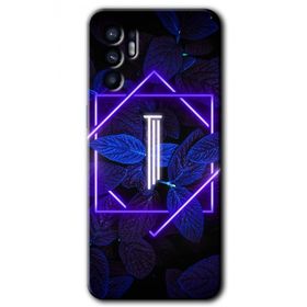 Oppo Reno 6 Dark Neon Yaprak I Harfi Baskılı Uyumlu Silikon Kılıf