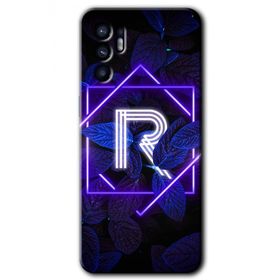 Oppo Reno 6 Dark Neon Yaprak R Harfi Baskılı Uyumlu Silikon Kılıf