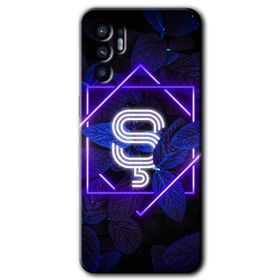 Oppo Reno 6 Dark Neon Yaprak S Harfi Baskılı Uyumlu Silikon Kılıf