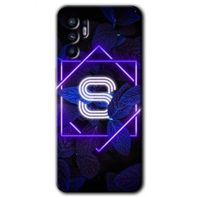 Oppo Reno 6 Dark Neon Yaprak S Harfi Baskılı Uyumlu Silikon Kılıf