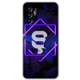 Oppo Reno 6 Dark Neon Yaprak S Harfi Baskılı Uyumlu Silikon Kılıf