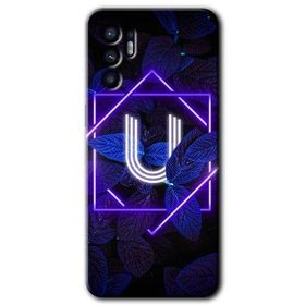 Oppo Reno 6 Dark Neon Yaprak Ü Harfi Baskılı Uyumlu Silikon Kılıf