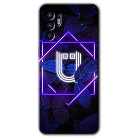 Oppo Reno 6 Dark Neon Yaprak Ü Harfi Baskılı Uyumlu Silikon Kılıf