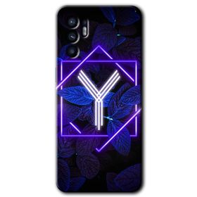 Oppo Reno 6 Dark Neon Yaprak Y Harfi Baskılı Uyumlu Silikon Kılıf