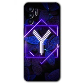 Oppo Reno 6 Dark Neon Yaprak Y Harfi Baskılı Uyumlu Silikon Kılıf