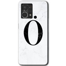 Oppo Reno 7 4G Beyaz Mermer Desenli Ö Harfi Baskılı Uyumlu Silikon Kılıf