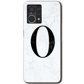 Oppo Reno 7 4G Beyaz Mermer Desenli Ö Harfi Baskılı Uyumlu Silikon Kılıf