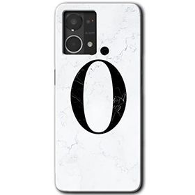 Oppo Reno 7 4G Beyaz Mermer Desenli Ö Harfi Baskılı Uyumlu Silikon Kılıf