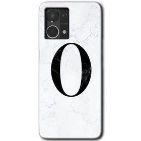 Oppo Reno 7 4G Beyaz Mermer Desenli Ö Harfi Baskılı Uyumlu Silikon Kılıf