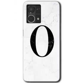 Oppo Reno 7 4G Beyaz Mermer Desenli Ö Harfi Baskılı Uyumlu Silikon Kılıf