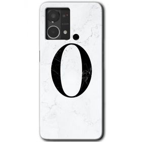 Oppo Reno 7 4G Beyaz Mermer Desenli Ö Harfi Baskılı Uyumlu Silikon Kılıf