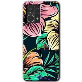 Oppo Reno 7 4G Çizim Çiçekler Baskılı Uyumlu Silikon Kılıf