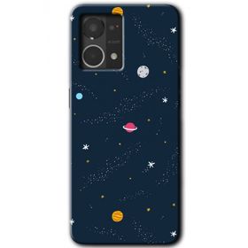 Oppo Reno 7 4G Çizim Gezegen Baskılı Uyumlu Silikon Kılıf