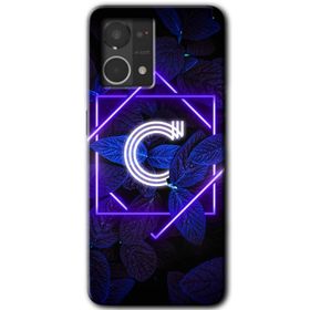 Oppo Reno 7 4G Dark Neon Yaprak Ç Harfi Baskılı Uyumlu Silikon Kılıf