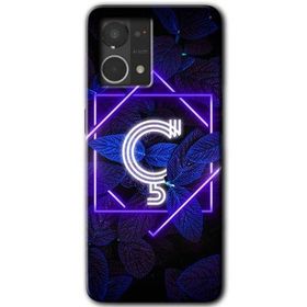 Oppo Reno 7 4G Dark Neon Yaprak Ç Harfi Baskılı Uyumlu Silikon Kılıf