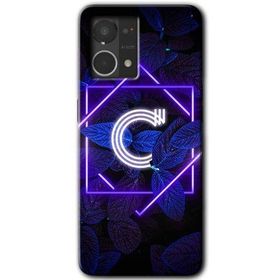 Oppo Reno 7 4G Dark Neon Yaprak Ç Harfi Baskılı Uyumlu Silikon Kılıf