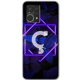 Oppo Reno 7 4G Dark Neon Yaprak Ç Harfi Baskılı Uyumlu Silikon Kılıf