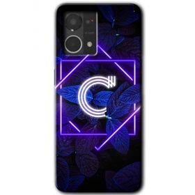 Oppo Reno 7 4G Dark Neon Yaprak Ç Harfi Baskılı Uyumlu Silikon Kılıf