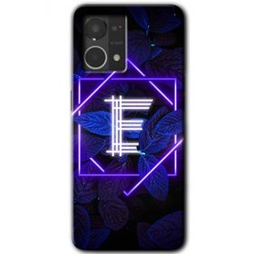 Oppo Reno 7 4G Dark Neon Yaprak E Harfi Baskılı Uyumlu Silikon Kılıf