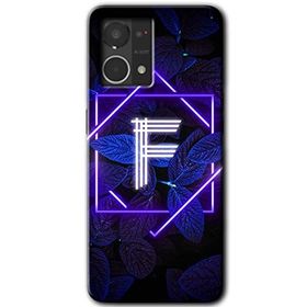 Oppo Reno 7 4G Dark Neon Yaprak F Harfi Baskılı Uyumlu Silikon Kılıf