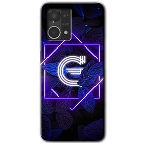 Oppo Reno 7 4G Dark Neon Yaprak G Harfi Baskılı Uyumlu Silikon Kılıf