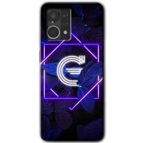 Oppo Reno 7 4G Dark Neon Yaprak G Harfi Baskılı Uyumlu Silikon Kılıf