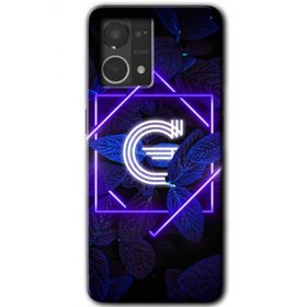 Oppo Reno 7 4G Dark Neon Yaprak G Harfi Baskılı Uyumlu Silikon Kılıf