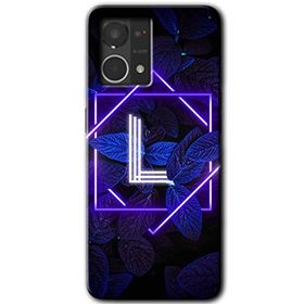Oppo Reno 7 4G Dark Neon Yaprak L Harfi Baskılı Uyumlu Silikon Kılıf
