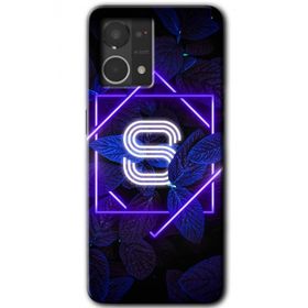 Oppo Reno 7 4G Dark Neon Yaprak Ş Harfi Baskılı Uyumlu Silikon Kılıf