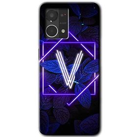 Oppo Reno 7 4G Dark Neon Yaprak V Harfi Baskılı Uyumlu Silikon Kılıf