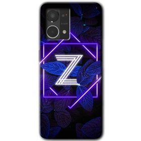 Oppo Reno 7 4G Dark Neon Yaprak Z Harfi Baskılı Uyumlu Silikon Kılıf