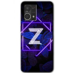 Oppo Reno 7 4G Dark Neon Yaprak Z Harfi Baskılı Uyumlu Silikon Kılıf
