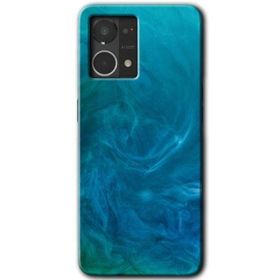 Oppo Reno 7 4G Mavi Aura Baskılı Uyumlu Silikon Kılıf