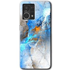 Oppo Reno 7 4G Mavi Buzul Baskılı Uyumlu Silikon Kılıf