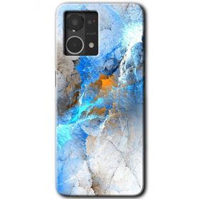 Oppo Reno 7 4G Mavi Buzul Baskılı Uyumlu Silikon Kılıf