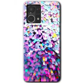Oppo Reno 7 4G Mosaic Fragments Colorfull Baskılı Uyumlu Silikon Kılıf
