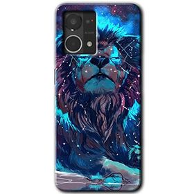 Oppo Reno 7 4G Neon Aslan Baskılı Uyumlu Silikon Kılıf