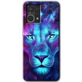Oppo Reno 7 4G Neon Lion Baskılı Uyumlu Silikon Kılıf