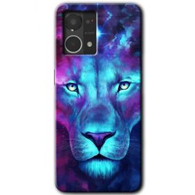 Oppo Reno 7 4G Neon Lion Baskılı Uyumlu Silikon Kılıf