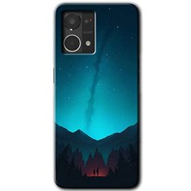 Oppo Reno 7 4G Night Fores Mount Baskılı Uyumlu Silikon Kılıf