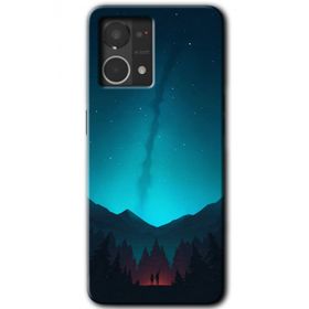 Oppo Reno 7 4G Night Fores Mount Baskılı Uyumlu Silikon Kılıf
