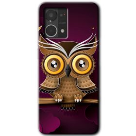 Oppo Reno 7 4G Owl Bird Branch Baskılı Uyumlu Silikon Kılıf