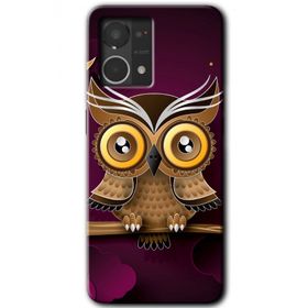 Oppo Reno 7 4G Owl Bird Branch Baskılı Uyumlu Silikon Kılıf