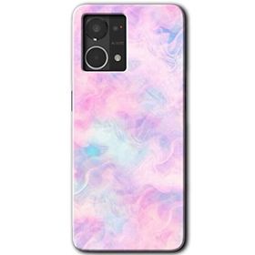 Oppo Reno 7 4G Pembe Duman Baskılı Uyumlu Silikon Kılıf