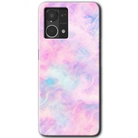 Oppo Reno 7 4G Pembe Duman Baskılı Uyumlu Silikon Kılıf