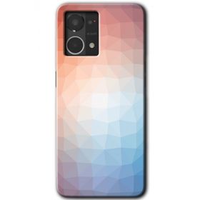Oppo Reno 7 4G Polygon Graident 3 Baskılı Uyumlu Silikon Kılıf
