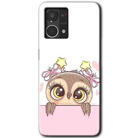 Oppo Reno 7 4G Sevimli Baykuş Baskılı Uyumlu Silikon Kılıf
