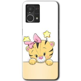 Oppo Reno 7 4G Sevimli Kedi Baskılı Uyumlu Silikon Kılıf