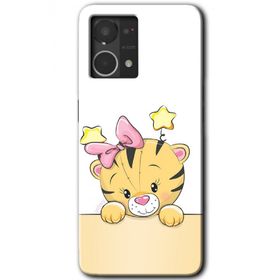 Oppo Reno 7 4G Sevimli Kedi Baskılı Uyumlu Silikon Kılıf